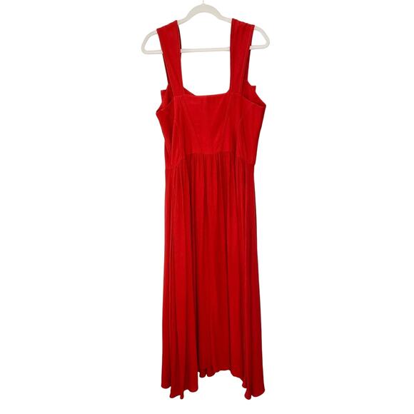 FARM RIO Anthropologie Red Bow Detail Midi Dress Sleeveless Sweetheart NWT L - Picture 10 of 10